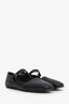 The Row Black Leather 'Ava' Ballerina Shoes Size 38