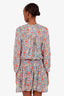 Joie Blue/Multicolour Silk Floral Long Sleeve Mini Dress with Slip Size L