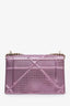Christian Dior Purple Metallic Cannage Leather Diorama Shoulder Bag GHW