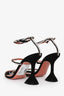 Amina Muaddi Black Suede 'Gilda 95' Embellished Ankle Strap Heels Size 37
