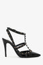 Valentino Black Patent Cage Rockstud Heels Size 36.5