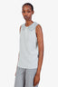 Dolce & Gabbana Grey Silk Lace Sleeveless Top Size 42