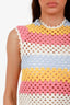 Miu Miu Multicolour Striped Sleeveless Crochet Top Size 40