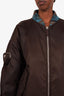 Prada x Raf Simons AW21 Brown Nylon Oversized Bomber Jacket Size S