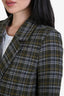 Anine Bing Green Multicolour Checkered Blazer Size XS