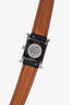 Hermès Stainless Steel Black Epsom Leather Mini model Heure H Watch 21 mm