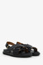 Marni Black Leather 'Fussbett' Criss Cross Sandals Size 40