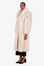 Vintage White/Grey Long Wolf Fur Coat Est Size M