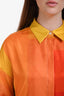 Partow Yellow/Orange Silk 'Hugo' Long Sleeve Top Size 0