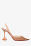 Amina Muaddi Nude PVC 'Holli Slingback' Heels Size 38.5