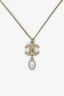 Pre-loved Chanel™ Gold Tone CC Pendant Oval Drop Necklace