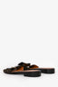 Fendi Brown Zucca Canvas Leather Bow Sandals Size 35.5