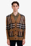 Burberry Brown Wool Cashmere Check Cardigan Size M Mens