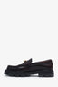 Celine Burgundy Leather Chain-Link Accents Loafers Size 37.5