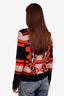 Hermès 23AW Black/Orange Cashmere Brides de Gala Tartan Long Sleeve Cardigan Size 38