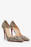 Christian Louboutin Glitter Python Print Heels Size 39.5