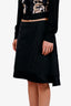 Louis Vuitton Black Nylon Layered Midi Skirt Size 42