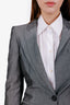 Burberry Grey Mohair Silk Single Breasted Blazer Size 4