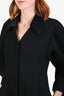 Jil Sander Black Wool Satin Collared Midi Dress Size 34