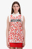 Moschino White with Paillettes Logo Sleeveless Top Size 42