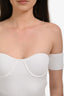 Helmut Lang White Knit Ribbed Off The Shoulder Top Size S with Tags