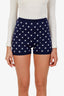 Miu Miu Blue Star Pattern Knit Shorts Size 40