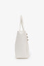 Balmain White Leather Embleme Tote Bag