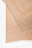 Pre-loved Chanel™ 2014-16 Beige Cashmere Silk Blend CC Logo Pattern Frayed Edges Scarf