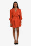 Zimmermann Orange Silk Long Sleeve Mini Dress Size 0