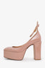Valentino Nude Patent Leather Tan-Go Platform Heels Size 41