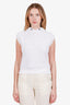Brunello Cucinelli White Cotton Beaded Sleeveless Hooded Sweater Estimated Size S