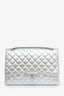 Pre-loved Chanel™ 2009-2010 Silver Lambskin Maxi Single Flap Bag