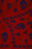 Alexander McQueen Red Silk Skull Print Scarf
