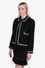 Pre-loved Chanel™ 1998 Black/White Mohair Blend CC Button Jacket Size 40