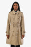 Burberry Beige Cotton Double Breasted 'The Chelsea' Trench Coat Size Medium