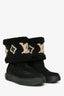 Louis Vuitton Black Suede Shearling Monogram 'Snowdrop' Boots Size 39