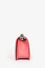 Pre-loved Chanel™ 2016-17 Pink Calfskin Leather Chevron Old Medium Boy Bag SHW