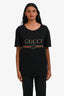 Gucci Black Graphic Crewneck T-Shirt Size XS