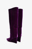 Jimmy Choo Purple Velvet 'Blake 85' Knee-High Boots Size 41