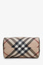 Burberry Beige Novacheck Coated Canvas Boston Bag