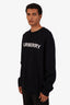 Burberry Navy Logo Linen Cotton Long Sleeve Sweater Size XL Mens