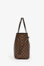 Louis Vuitton Brown Damier Ebene Cerise Red Neverfull MM with Pouch