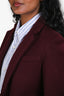 Theory Burgundy Wool Cashmere Pleated Coat Size 00