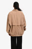 LAMARQUE Beige Suede Oversized Bomber Jacket Size XS