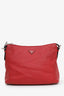 Prada Red Grained Leather Shoulder Bag SHW