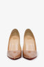 Christian Louboutin Nude Patent Leather Pointed Toe Heels Size 37.5