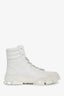 Jimmy Choo White Leather Lace-Up Boots Size 41.5