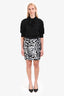 Just Cavalli Black/White Printed Mini Skirt Size 42
