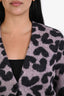 Saint Laurent Pink Mohair Blend Heart Print Cardigan Size XS