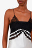 Saint Laurent Champagne/Black Silk Lace Knee-Length Dress Size 38